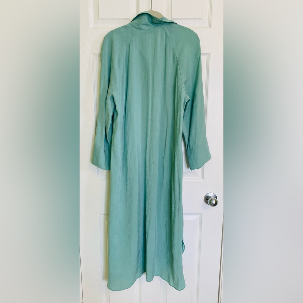 Elegant Green Shirt Dress - Picture 6 of 11